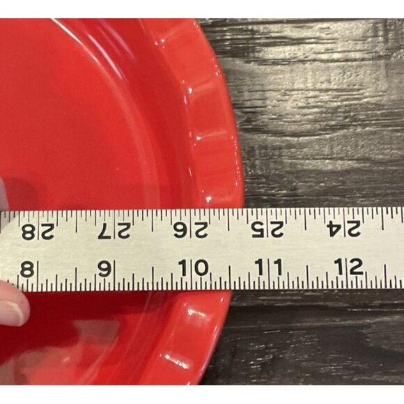 Pier 1 Imports Ovenware Red Scalloped Fluted Tart Quiche Pie Dish 10.5 Inch - Picture 4 of 4